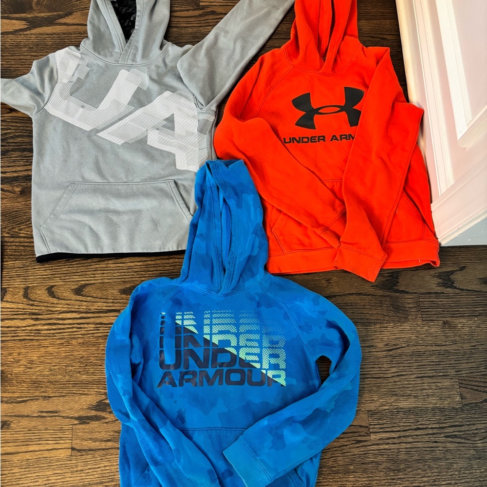 Under Armour Kids Hoodie Trio - Gray, Orange, Blue